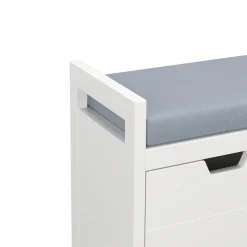 Sitzbank mit Stauraum 91 x 30 x 50 cm weiss