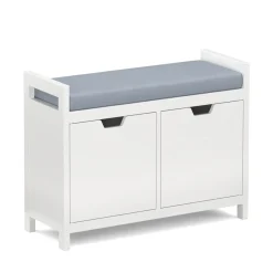 Sitzbank mit Stauraum 91 x 30 x 50 cm weiss