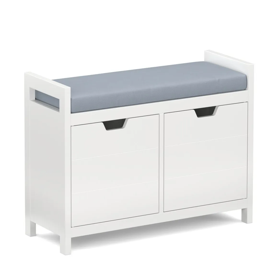 Sitzbank mit Stauraum 91 x 30 x 50 cm weiss