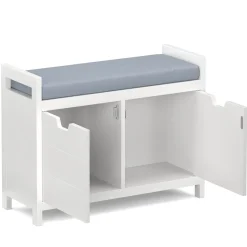 Sitzbank mit Stauraum 91 x 30 x 50 cm weiss