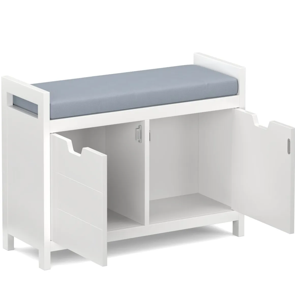 Sitzbank mit Stauraum 91 x 30 x 50 cm weiss