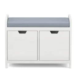 Sitzbank mit Stauraum 91 x 30 x 50 cm weiss