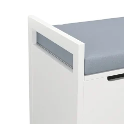Sitzbank mit Stauraum 86 x 38 x 54 cm weiss