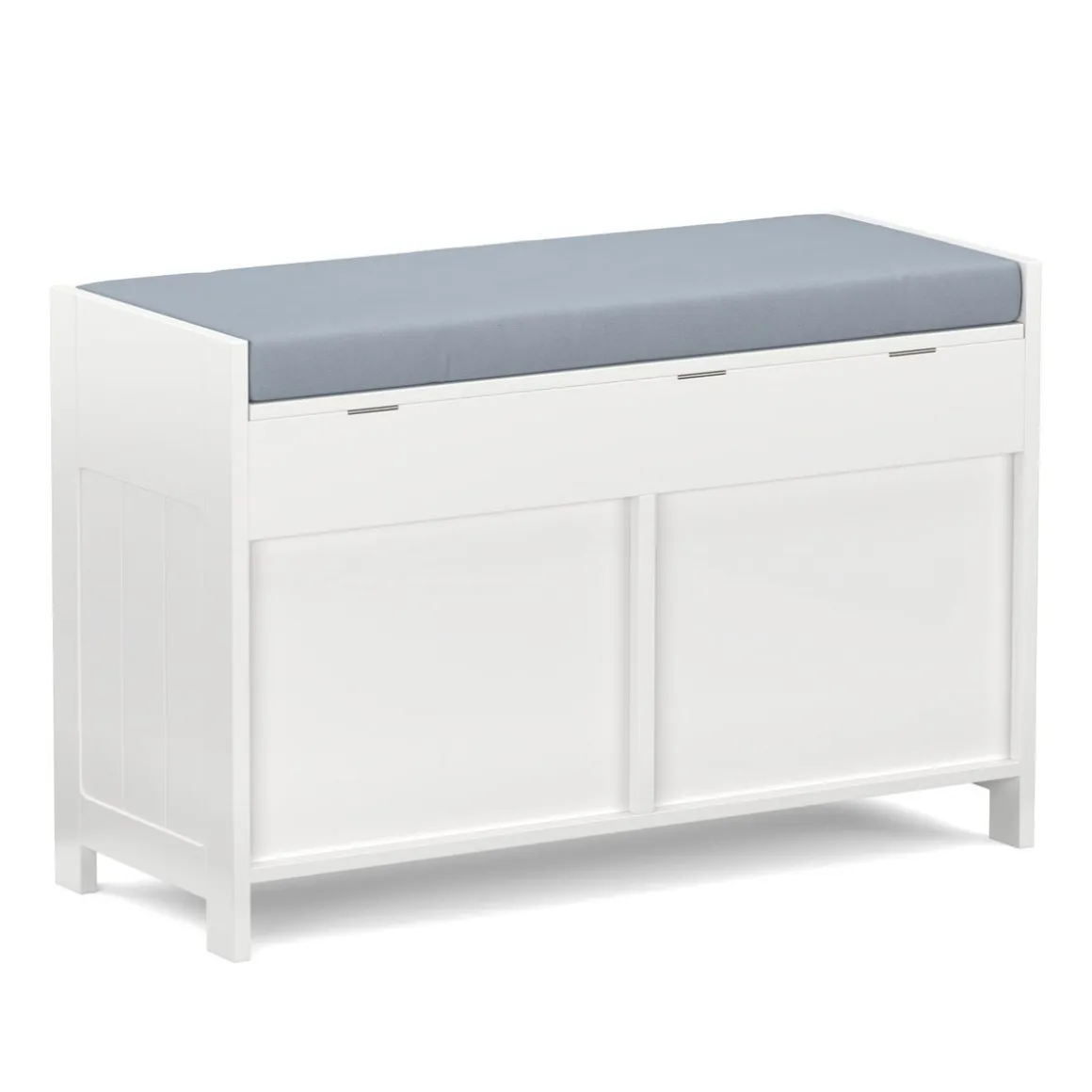 Sitzbank mit Stauraum 90 x 33 x 50 cm weiss