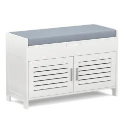 Sitzbank mit Stauraum 90 x 33 x 50 cm weiss