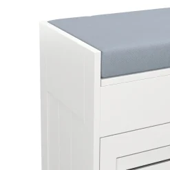 Sitzbank mit Stauraum 90 x 33 x 50 cm weiss