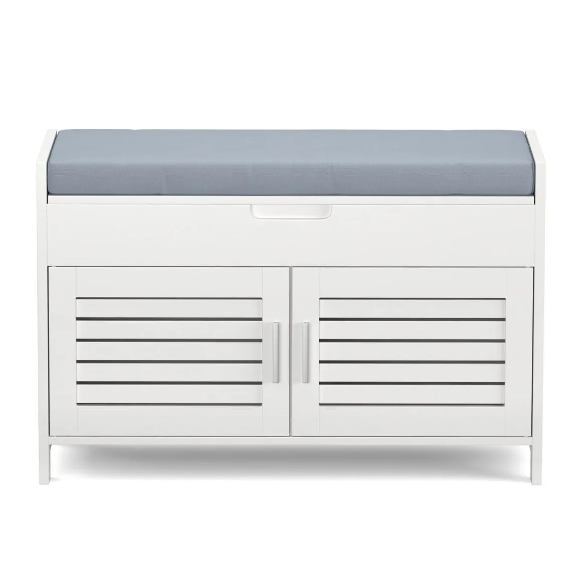 Sitzbank mit Stauraum 90 x 33 x 50 cm weiss