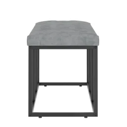 Sitzbank Samt BELINDA 120 cm grau/schwarz