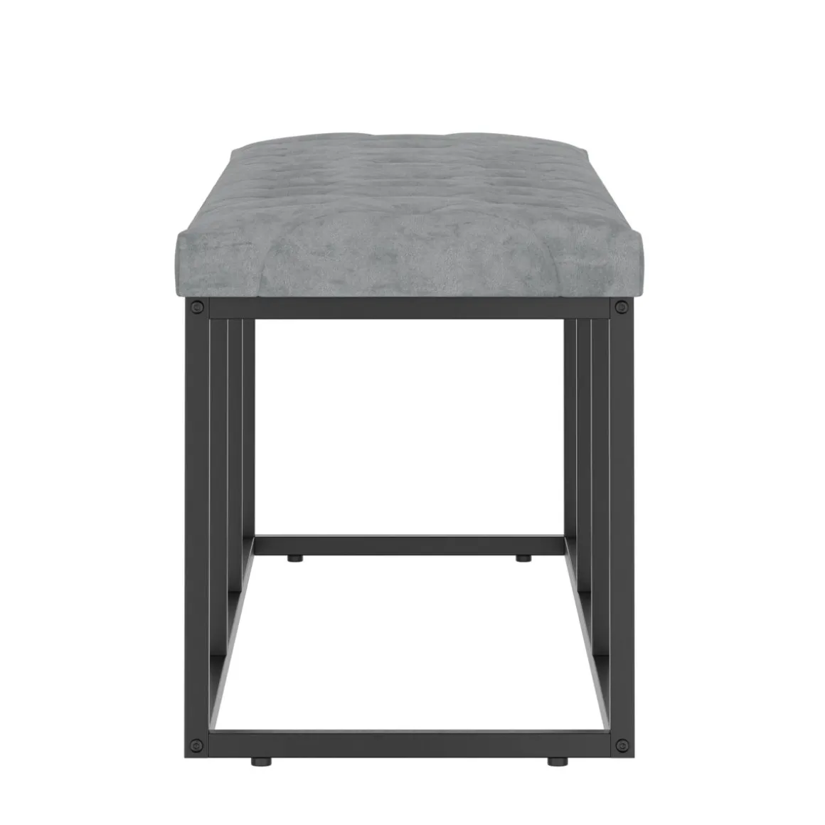 Sitzbank Samt BELINDA 120 cm grau/schwarz