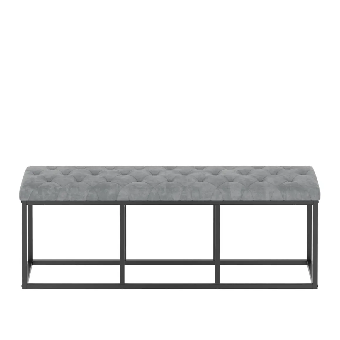 Sitzbank Samt BELINDA 120 cm grau/schwarz