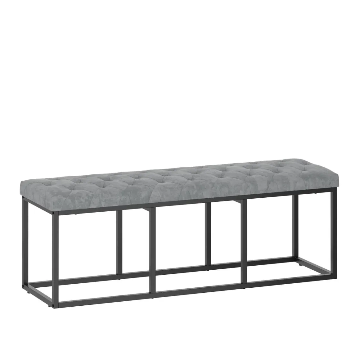 Sitzbank Samt BELINDA 120 cm grau/schwarz