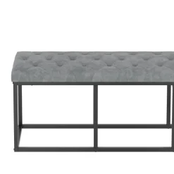 Sitzbank Samt BELINDA 120 cm grau/schwarz