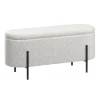 Sitzbank Teddy DETMOLD mit Stauraum 97 x 36 x 42 cm weiss