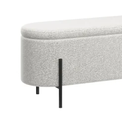 Sitzbank Teddy DETMOLD mit Stauraum 97 x 36 x 42 cm weiss
