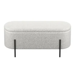 Sitzbank Teddy DETMOLD mit Stauraum 97 x 36 x 42 cm weiss