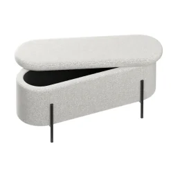 Sitzbank Teddy DETMOLD mit Stauraum 97 x 36 x 42 cm weiss