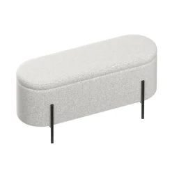 Sitzbank Teddy DETMOLD mit Stauraum 97 x 36 x 42 cm weiss