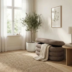 Sitzbank Teddy RISS mit Stauraum 100 x 42 x 42 cm braun