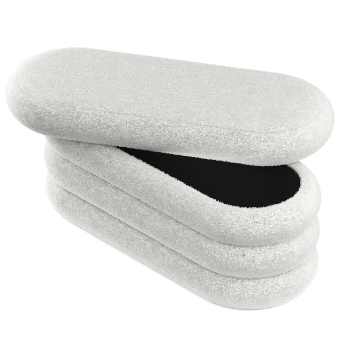Sitzbank Teddy RISS mit Stauraum 100 x 42 x 42 cm weiss