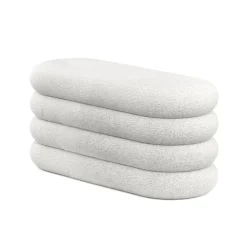 Sitzbank Teddy RISS mit Stauraum 100 x 42 x 42 cm weiss