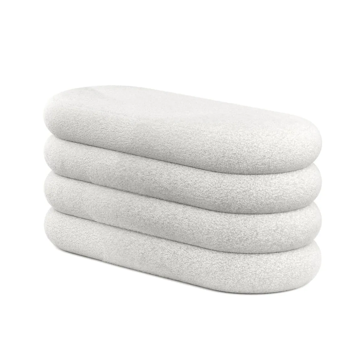 Sitzbank Teddy RISS mit Stauraum 100 x 42 x 42 cm weiss