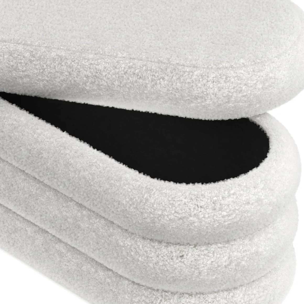 Sitzbank Teddy RISS mit Stauraum 100 x 42 x 42 cm weiss