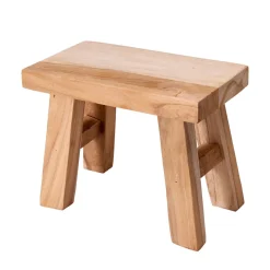 Sitzhocker Holz 21 x 12 x 16 cm natur