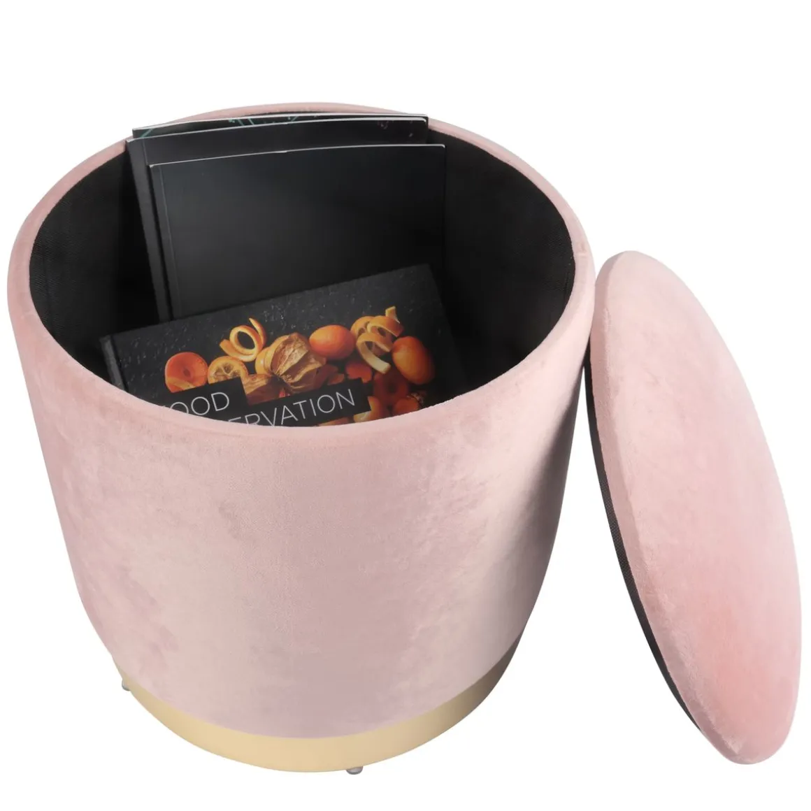 Sitzhocker mit Stauraum rosa