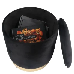Sitzhocker mit Stauraum schwarz
