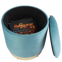 Sitzhocker mit Stauraum türkis