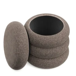 Sitzhocker Teddy JIM mit Stauraum 42 x 45 cm braun | GONSER.CH