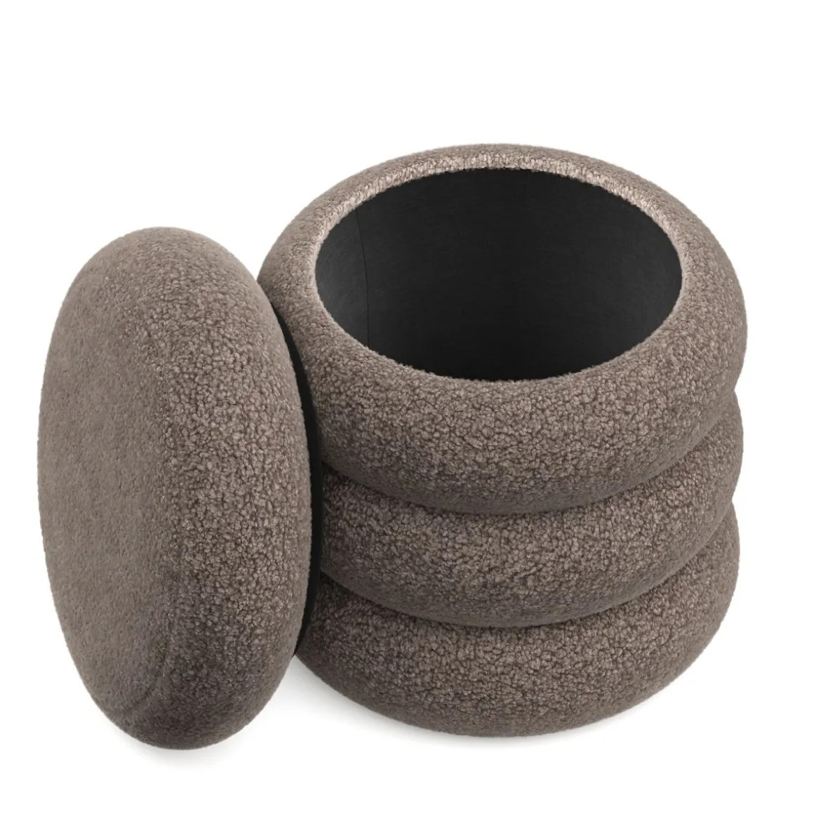 Sitzhocker Teddy JIM mit Stauraum 42 x 45 cm braun | GONSER.CH