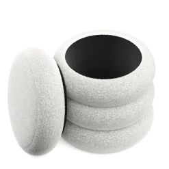 Sitzhocker Teddy JIM mit Stauraum 42 x 45 cm weiss