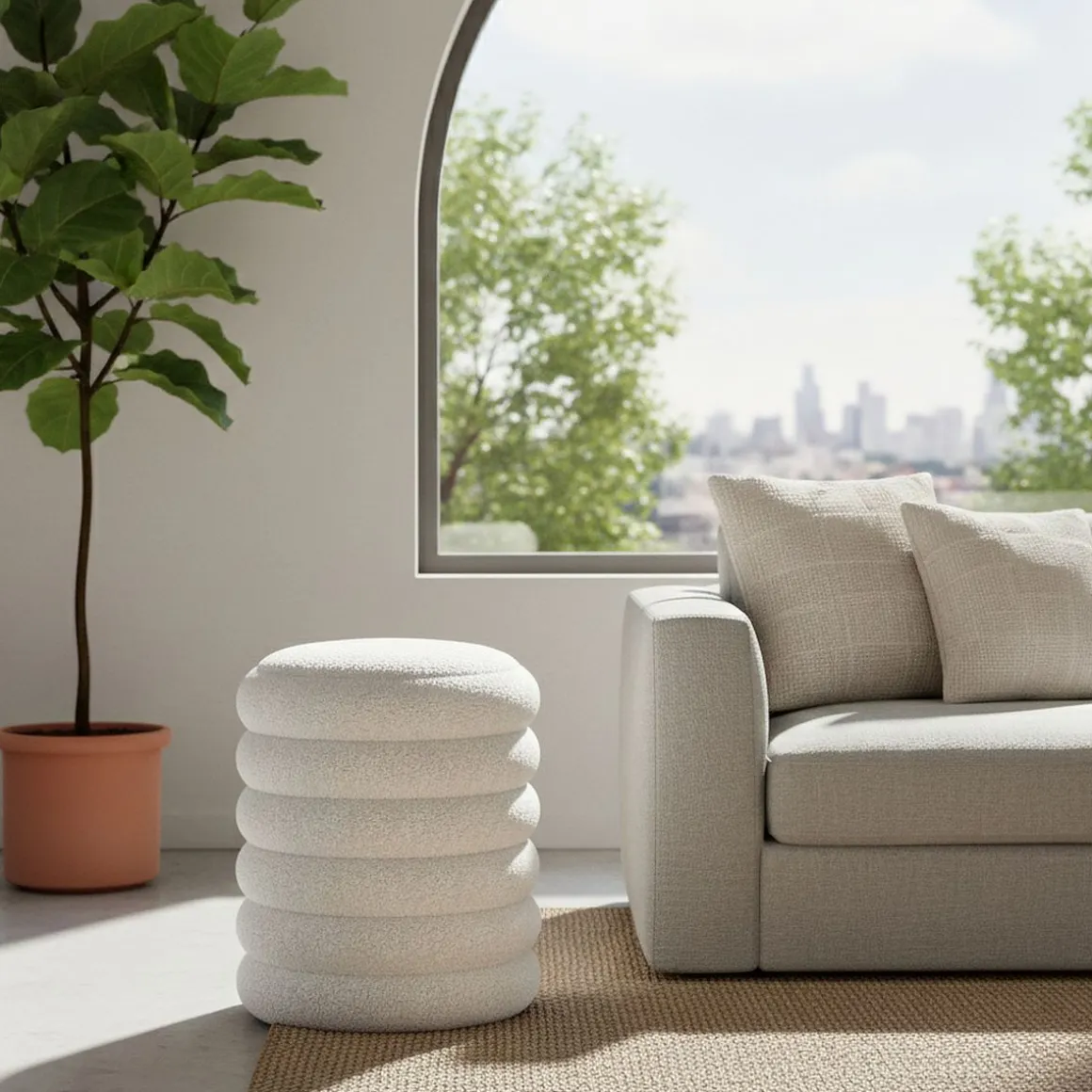 Sitzhocker Teddy mit Stauraum JAR weiss