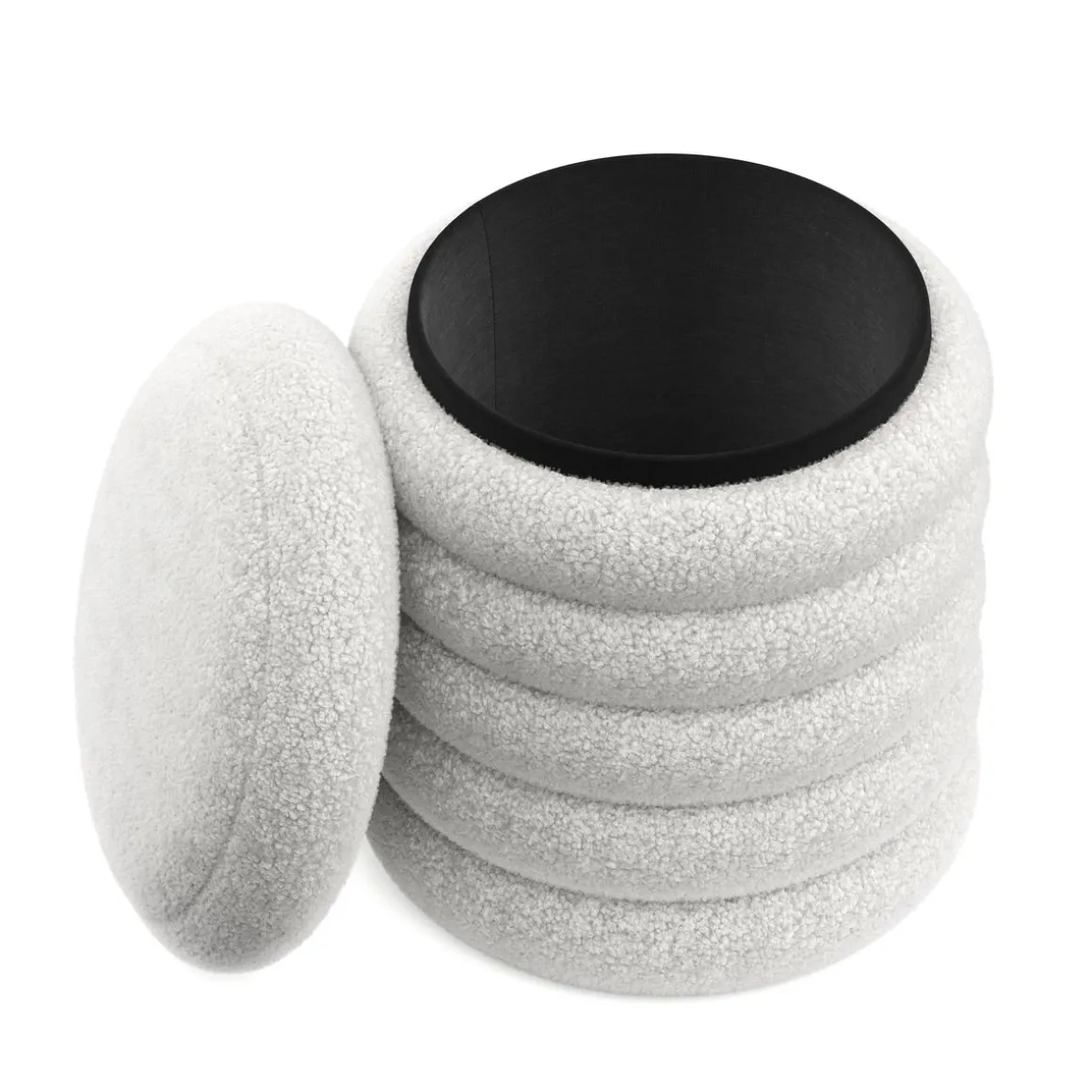 Sitzhocker Teddy mit Stauraum JAR weiss