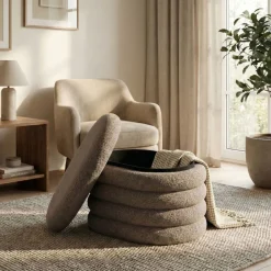 Sitzhocker Teddy PILL mit Stauraum 59 x 45 x 40 cm braun