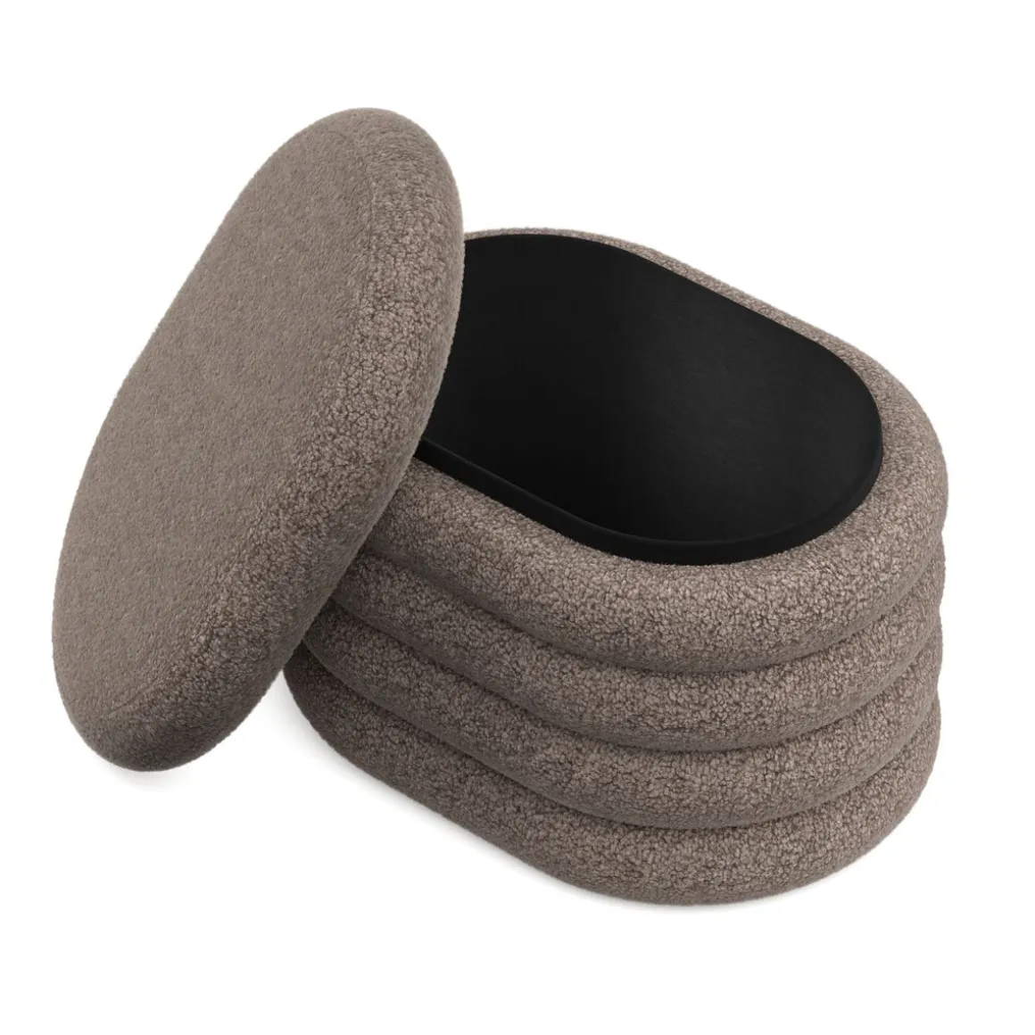 Sitzhocker Teddy PILL mit Stauraum 59 x 45 x 40 cm braun