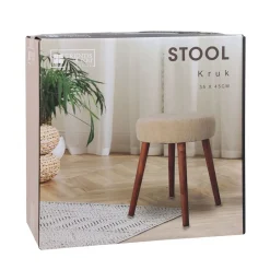 Sitzhocker 35 x 45 cm beige/braun