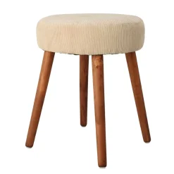 Sitzhocker 35 x 45 cm beige/braun