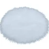 Sitzkissen Kunstfell 2er Set 37.5 cm weiss