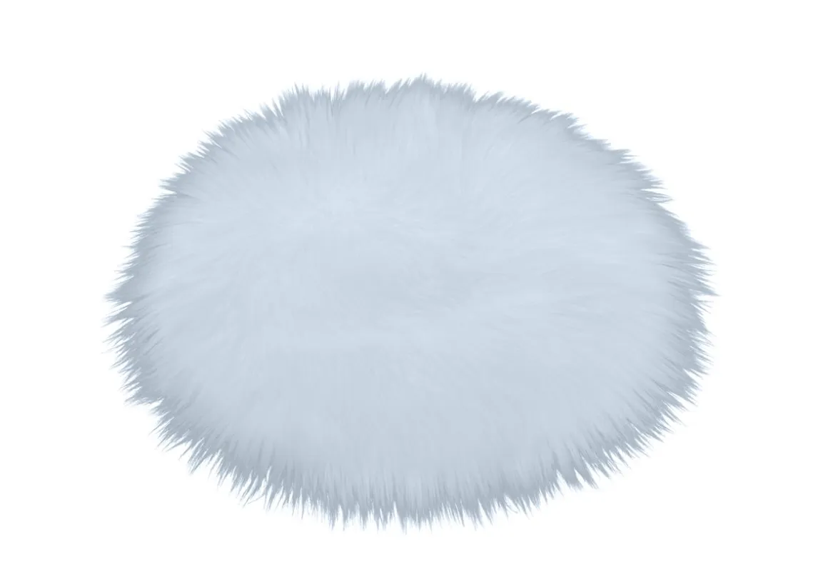 Sitzkissen Kunstfell 2er Set 37.5 cm weiss