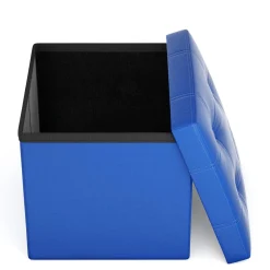 Sitzwürfel Leder BEN blau