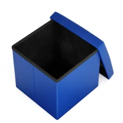 Sitzwürfel Leder BEN blau
