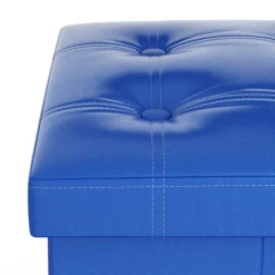 Sitzwürfel Leder BEN blau