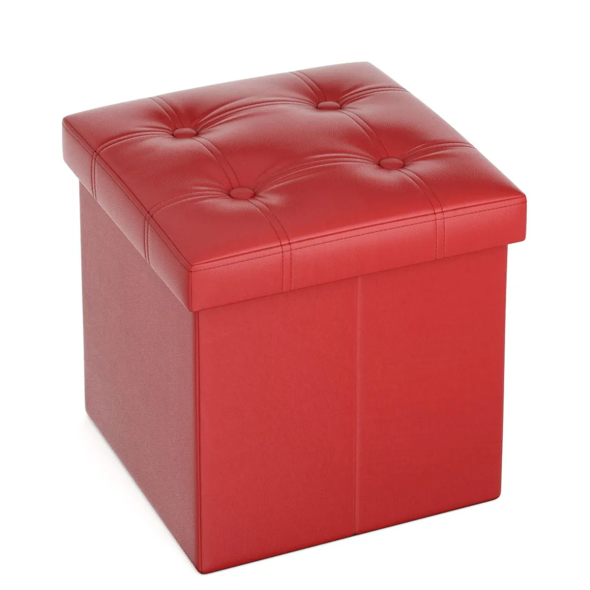 Sitzwürfel Leder BEN rot