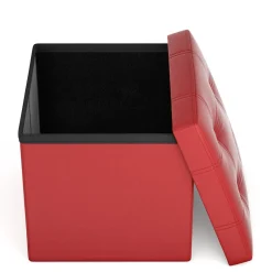 Sitzwürfel Leder BEN rot