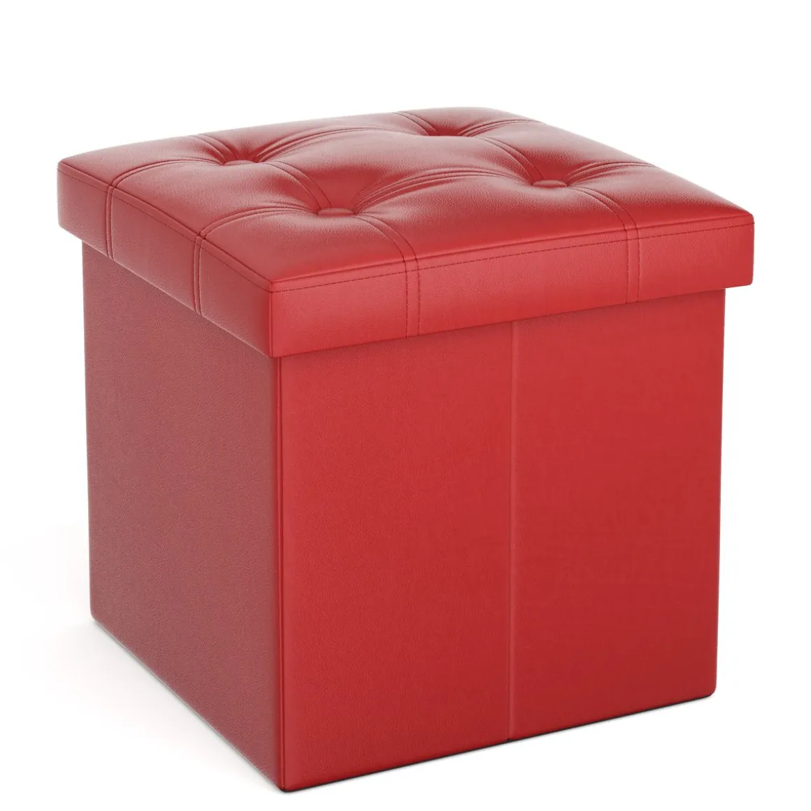 Sitzwürfel Leder BEN rot