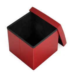 Sitzwürfel Leder BEN rot