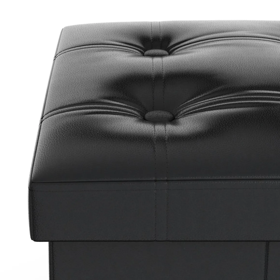 Sitzwürfel Leder BEN 38 x 38 cm schwarz