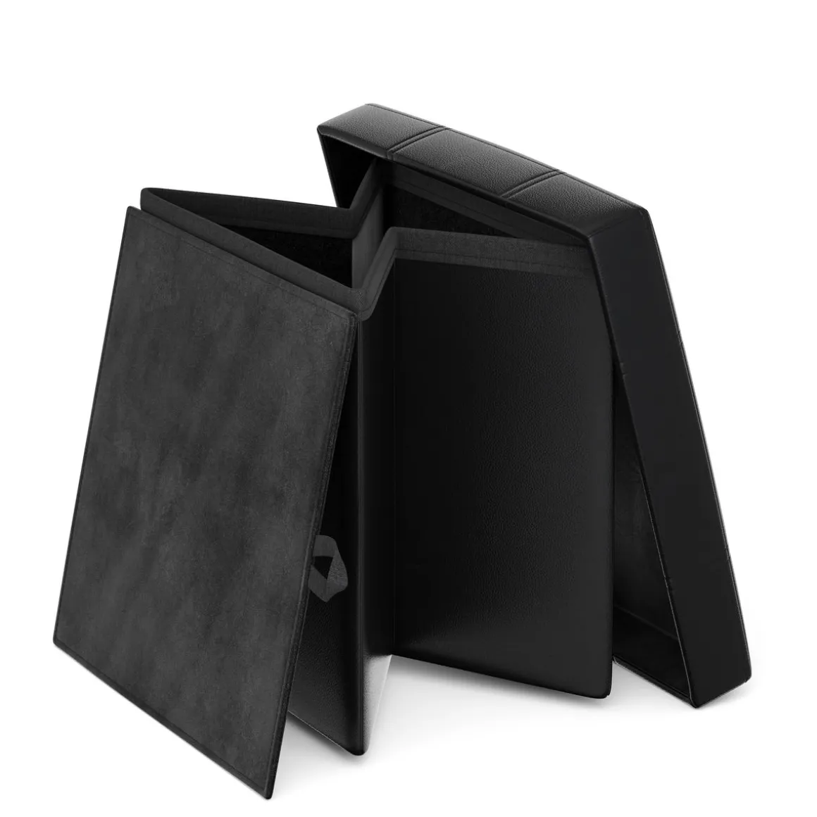 Sitzwürfel Leder BEN 38 x 38 cm schwarz